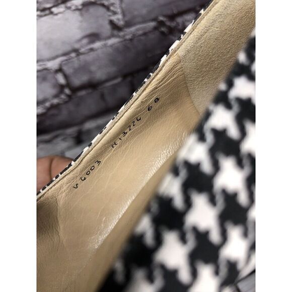 Vintage 80's BRUNO MAGLI Black White Pattern Cap Toe Heels Women Sz 6B US/36.5EU - Picture 12 of 16